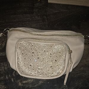 Madden Girl Cream Studded Crossbody Bag
